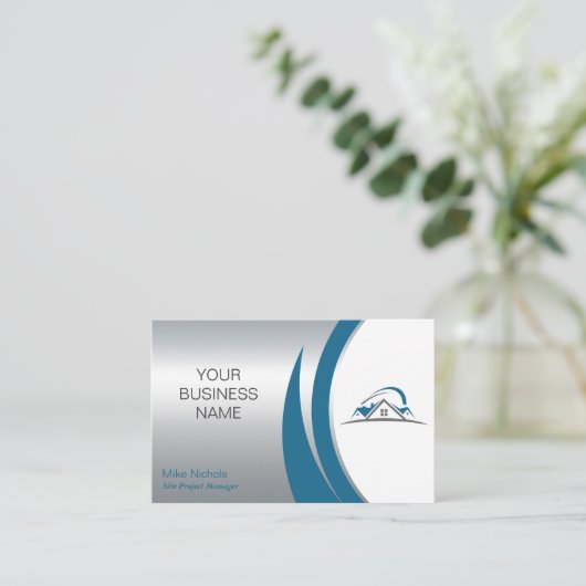 Architect, bouwer, makelaar, dakconstructie visitekaartje (Staand voorkant)