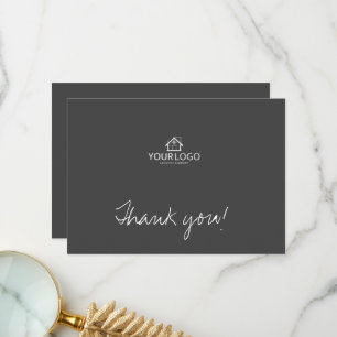 Architect Company Corporate Custom Text Logo Bedankkaart