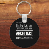 Architect die de Mannen geschenk van de informatie Sleutelhanger (Voorkant)