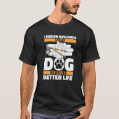 Architect Dog Civil Engineer House Buildings Draf T-shirt (Voorkant)