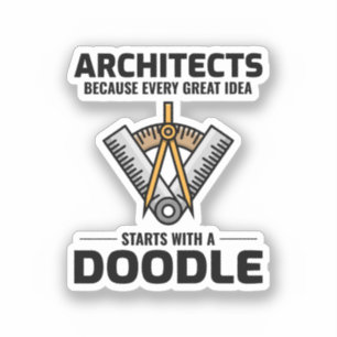 Architect Doodles Interieurontwerp Innovatie Grapp Sticker