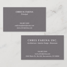 Architect Firm Business Card in Fossil Gray Visitekaartje
