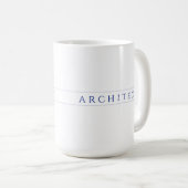 ARCHITECT Grand Mug Blanc / Bleu Nuit (Devant droit)