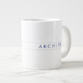 ARCHITECT Grote Witte Mok / Navy Blauwe (Voorkant rechts)
