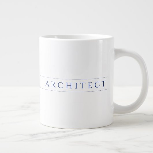 ARCHITECT Grote Witte Mok / Navy Blauwe (Rechts)
