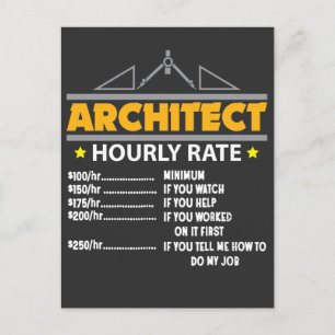 Architect Hourly Rate Funny Handyman Briefkaart