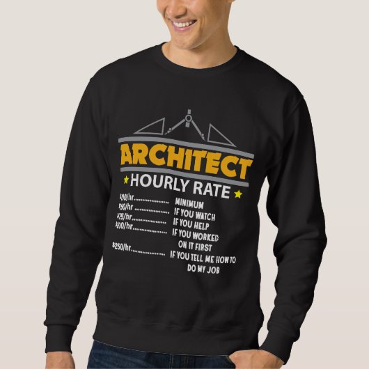 Architect Hourly Rate Funny Handyman Trui (Voorkant)