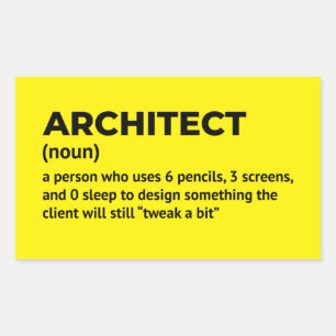Architect Humor Definition Design Rechthoekige Sticker