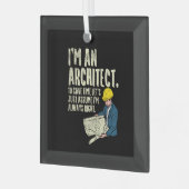 Architect - Ik ben architect Glas Ornament (Voorkant links)