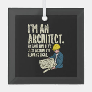 Architect - Ik ben architect Glas Ornament