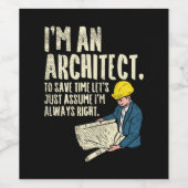 Architect - Ik ben architect Wijn Etiket (Enkel label)