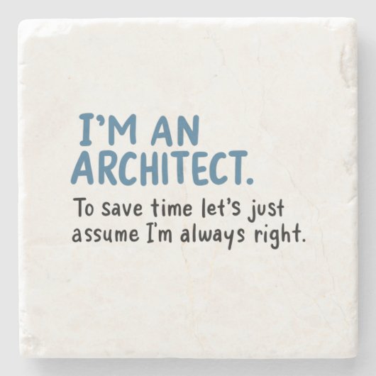 Architect - Ik Ben Een Architect Stenen Onderzetter (Voorkant)