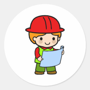 Architect Jongen 2 Ronde Sticker