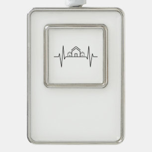 Architect - Kunstversleten huizen voor architect Verzilverd Kader Ornament