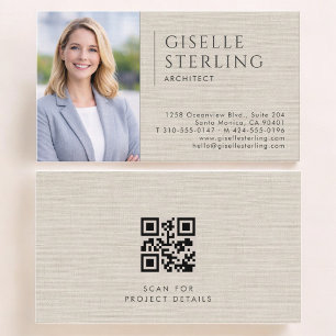 Architect Linen Foto QR Code Visitekaartje