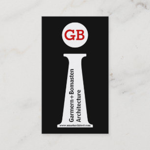 Architect modern abstract zwart monogram visitekaartje