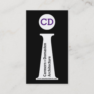 Architect moderne zwarte, witte, paarse monogram visitekaartje