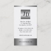 Architect Monogram Silver Metallic Visitekaartje (Achterkant)
