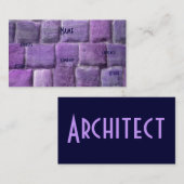 Architect Paarse blauwe zandsteen Visitekaartje (Voorkant / Achterkant)