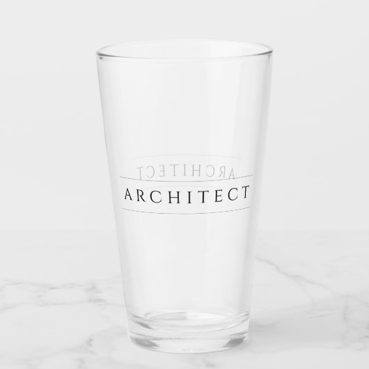 ARCHITECT Pint Drink Glas / Zwart (Voorkant)