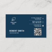 Architect Professionele Branding QR Code Donkerbla Visitekaartje (Achterkant)