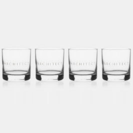 ARCHITECT Rocks Glas Drinkware Set / Sepia