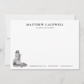 Architect Sketch Specialized Commercial Broker Notitiekaartje (Voorkant)