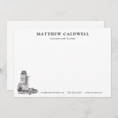 Architect Sketch Specialized Commercial Broker Notitiekaartje (Voorkant / Achterkant)