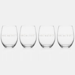 Architect Stemless wijnglazen Set (4) / Sepia Wijnglas Zonder Voet