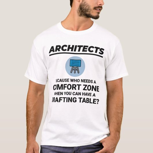 Architect Tekentafel Bouwarchitectuur T-shirt (Voorkant)