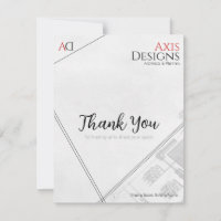 Architect Thank You Card met Blauwdruk Ontwerp