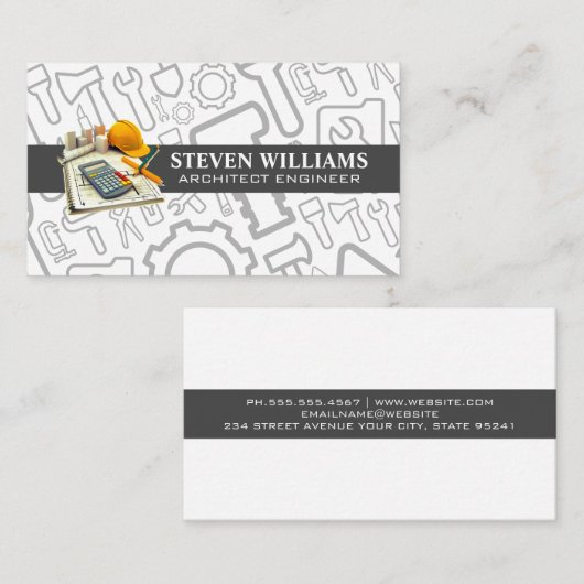 Architect Tools | Engineer | General Contractor Visitekaartje (Voorkant / Achterkant)