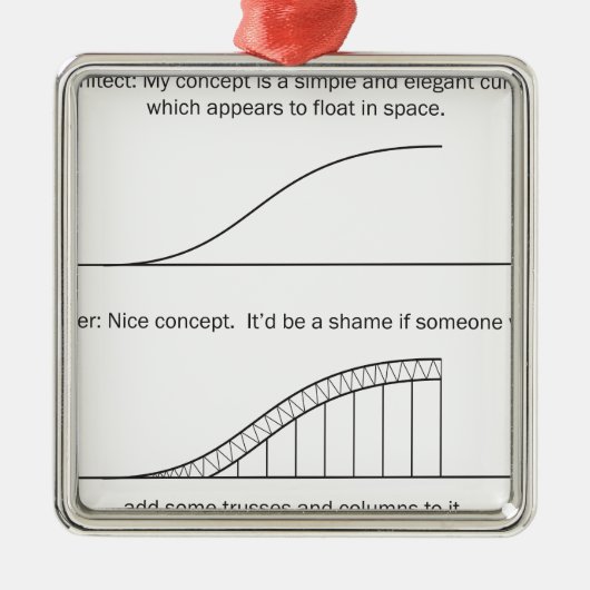 Architect versus Engineer Metalen Ornament (Voorkant)