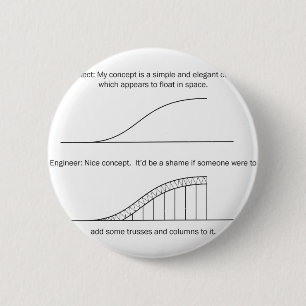 Architect versus Ingenieur Ronde Button 5,7 Cm