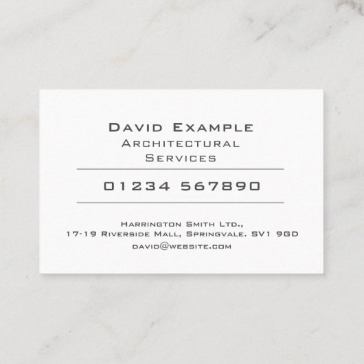 Architecte avec Carte de visite de code QR (Dos)