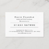 Architecte avec photo du Carte de visite titulaire (Dos)