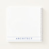 ARCHITECTE Carnet Carré à spirale de 8,5 po / bleu (Dos)