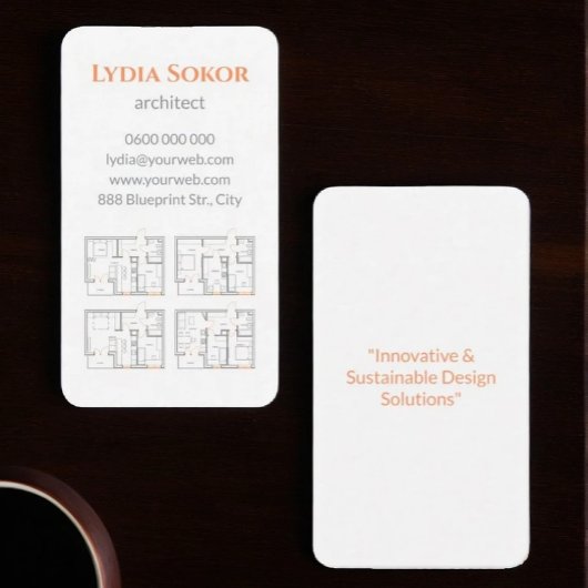 Architecte Carte de visite avec plans