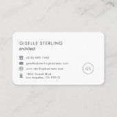 Architecte Carte de Visite Bleu Marine Professionn (Dos)