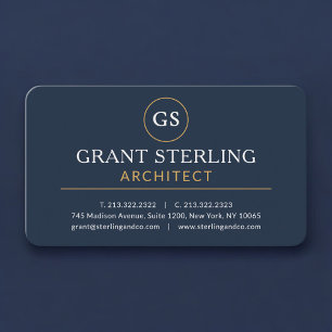 Architecte Carte de Visite Bleu Marine Professionn