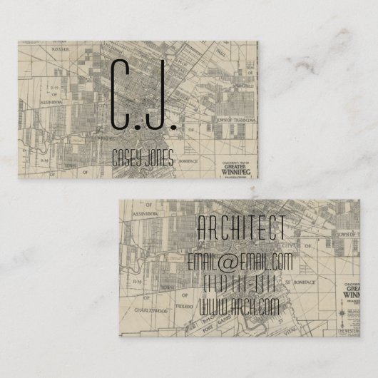 architecte carte de visite de plan (Devant / Derrière)