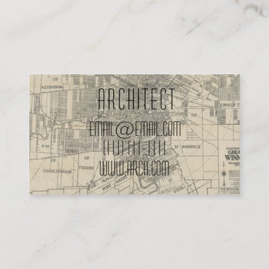 architecte carte de visite de plan (Dos)