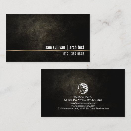 Architecte Carte de visite entrepreneur en constru (Devant / Derrière)