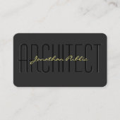 Architecte Carte de visite Script Black & Gold Lux (Devant)