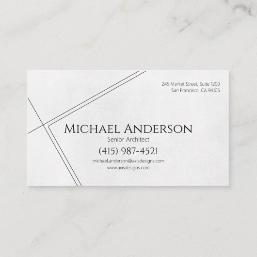 Architecte Moderne Design Carte de visite (Dos)