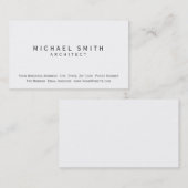 Architecte Moderne Simple Carte de visite minimal (Devant / Derrière)