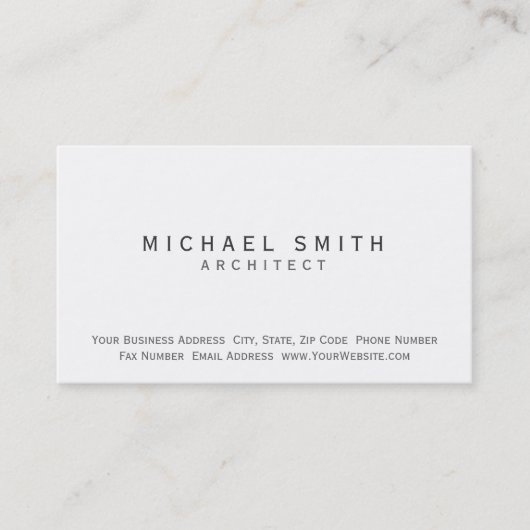 Architecte Moderne Simple Carte de visite minimal (Devant)