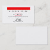 Architecte Moderne Simple Carte de visite minimal (Devant / Derrière)