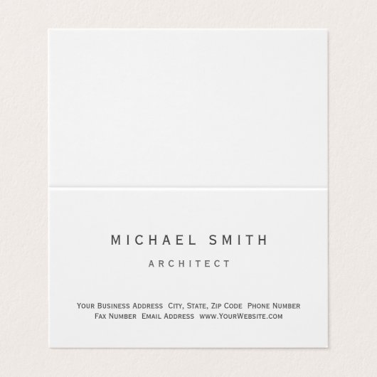 Architecte Moderne Simple Carte de visite minimal (Extérieur déplié)