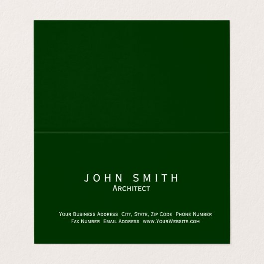 Architecte Moderne Simple Carte de visite minimal (Extérieur déplié)